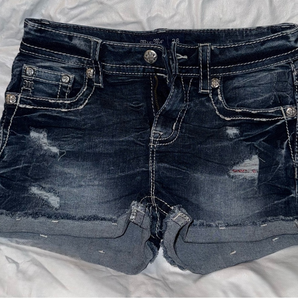 Miss Me Women's Dark Blue Jean Shorts